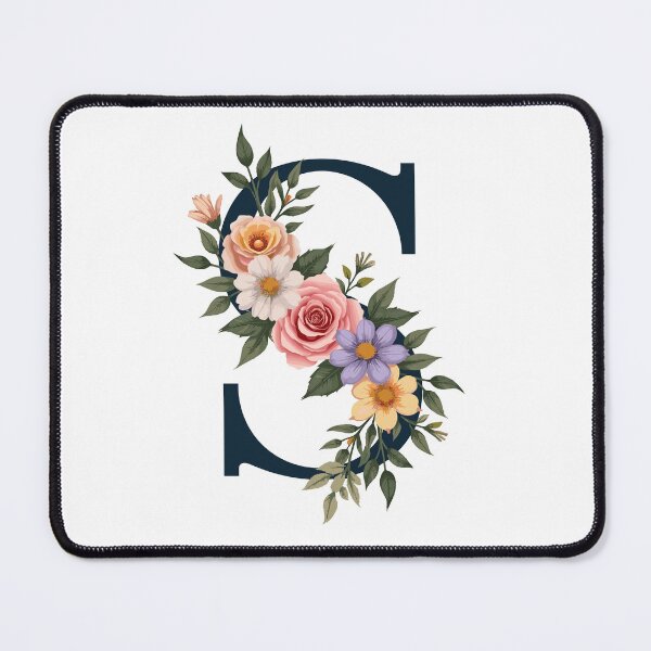 Item preview, Floral S Monogram designed and sold by Sew Wonderful Custom Prints.