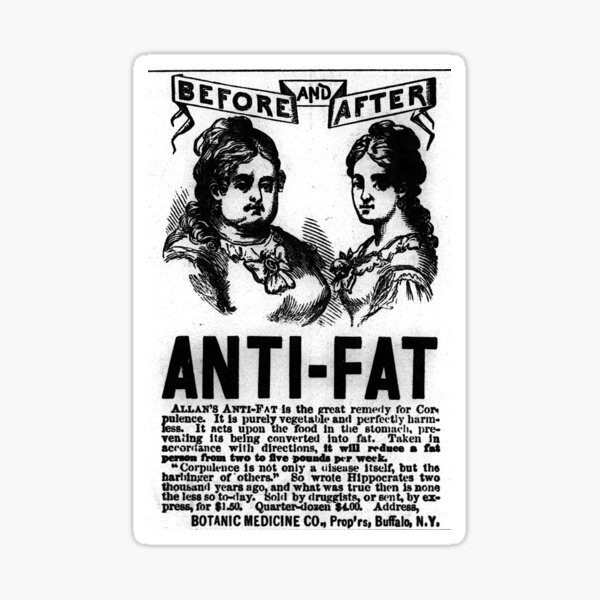 Vista previa del artículo con la obra «Anuncio de periódico anti-gordura de la década de 1870», diseñado y vendido por eeg224.