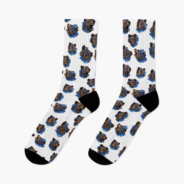 Item preview, Bears with blue mushrooms tattoo style designed and sold by LeahcarsArt.