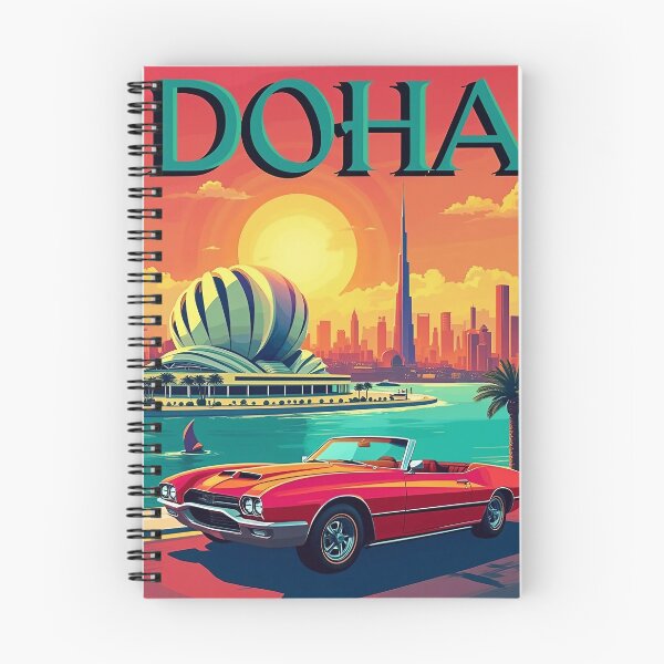 Item preview, Digital Retro Pop Art Poster of Doha | Vibrant Doha Skyline | Vintage Qatar Art | Colorful City Design designed and sold by PaintedPixels01.