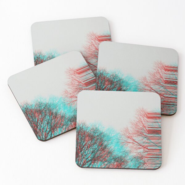 Item preview, Glitch Trees in Blue and Red designed and sold by Clara Black Ink.