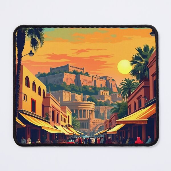 Item preview, Digital Retro Pop Art Poster of Doha | Vibrant Doha Skyline | Vintage Qatar Art | Colorful City Design designed and sold by PaintedPixels01.