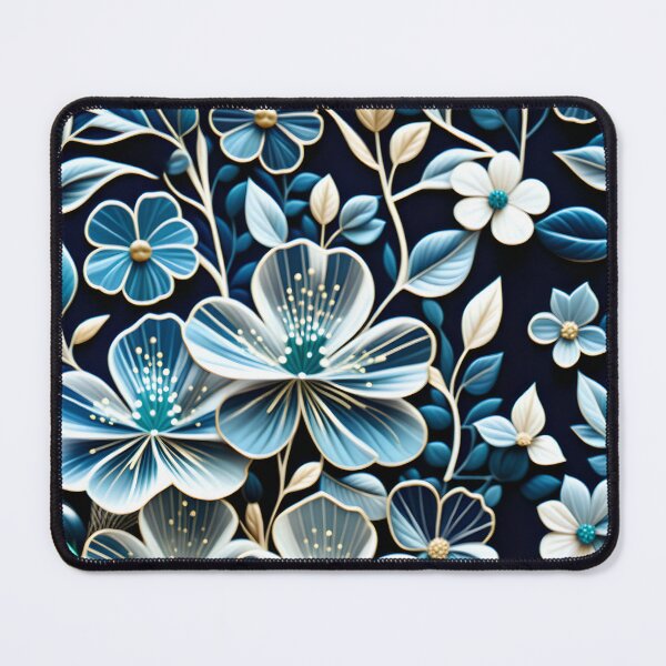 Item preview, Seamless Vintage Botanical Design with Indigo and Teal Accents designed and sold by Juliette Ozkalfayan.