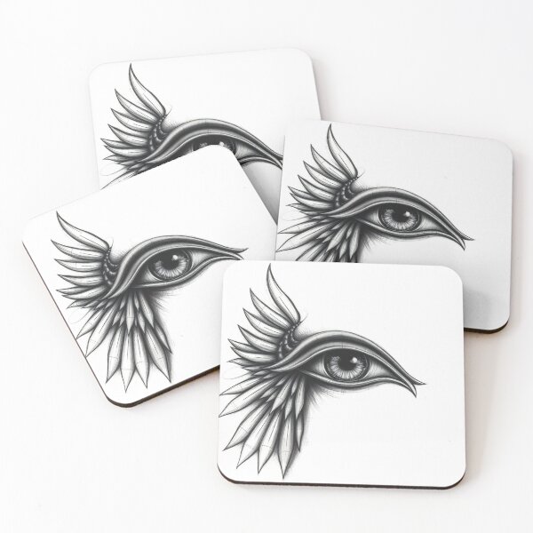 Item preview, Winged Eye of Wisdom – Surreal Black and White Art designed and sold by Ink And Inspire.