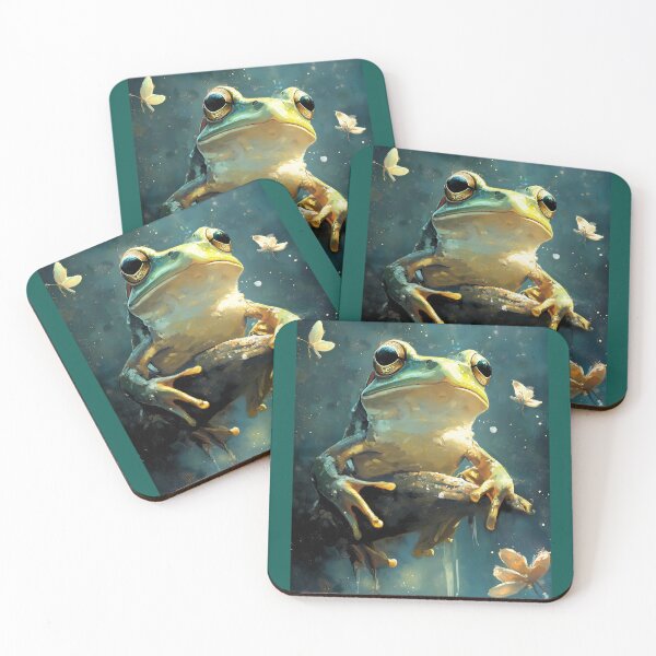 Item preview, Space Frog on a Sweet Trip flying High with floaty flower So Hoppy #4 designed and sold by Vicki Noble Art.