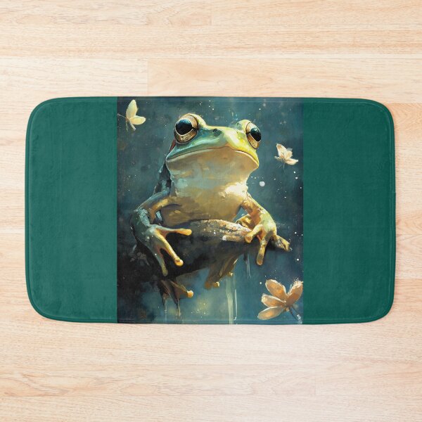 Item preview, Space Frog on a Sweet Trip flying High with floaty flower So Hoppy #4 designed and sold by Vicki Noble Art.