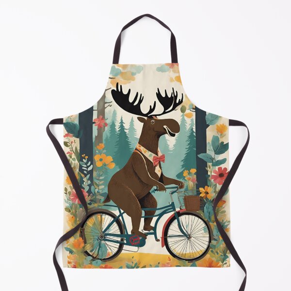 Artikelvorschau, Moos auf dem Fahrrad, Lustiger Elch, entworfen und verkauft von GOLDENGARDENART.