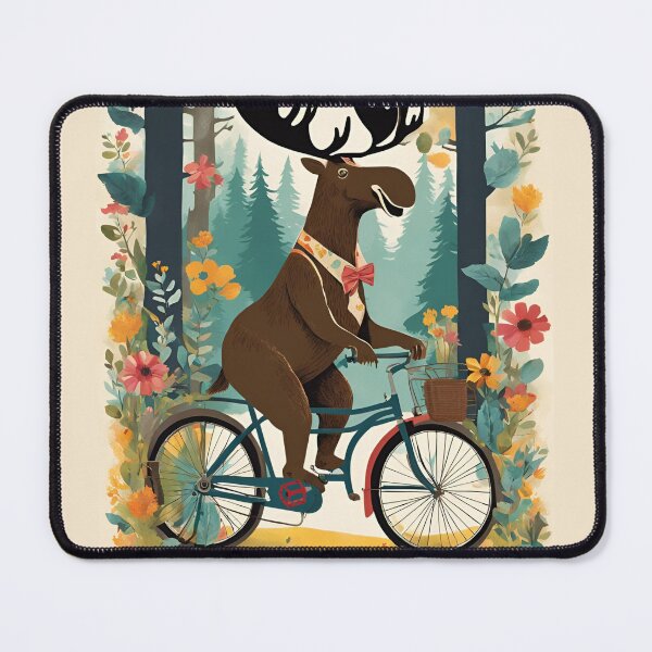 Artikelvorschau, Moos auf dem Fahrrad, Lustiger Elch, entworfen und verkauft von GOLDENGARDENART.