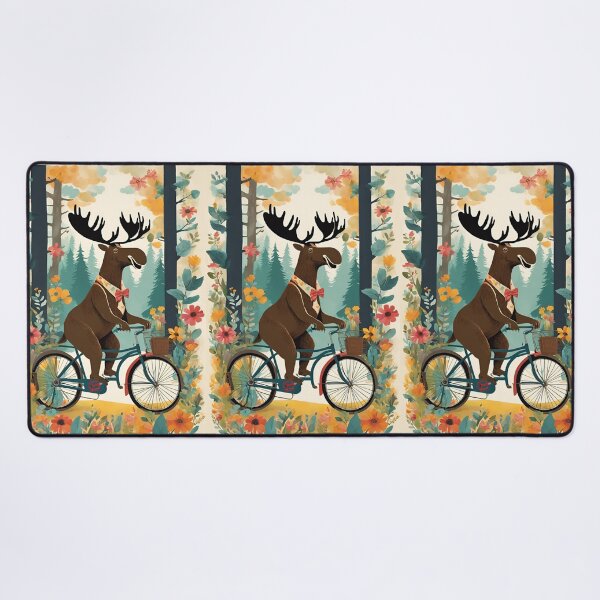 Artikelvorschau, Moos auf dem Fahrrad, Lustiger Elch, entworfen und verkauft von GOLDENGARDENART.