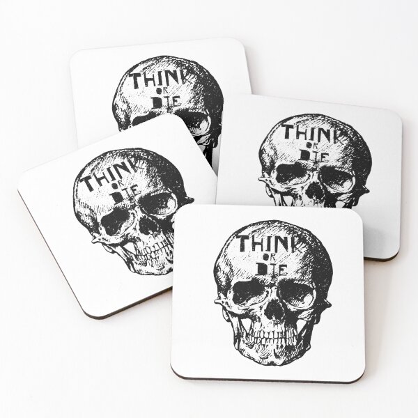 Artikelvorschau, Think or Die Design mit Totenkopf entworfen und verkauft von ArtByMarkDesign.