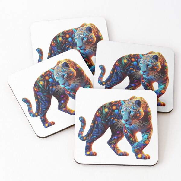 Item preview, Cosmic Neon Panther – A Glowing Guardian designed and sold by GloriousArtSKD.