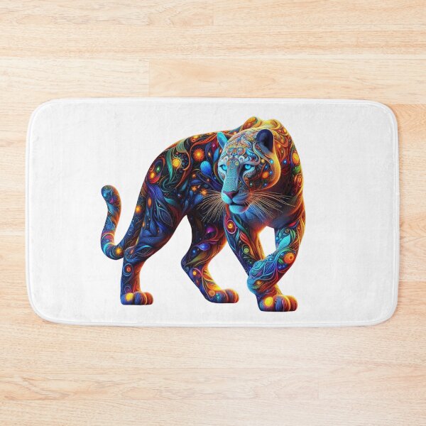 Item preview, Cosmic Neon Panther – A Glowing Guardian designed and sold by GloriousArtSKD.