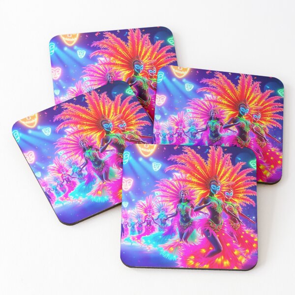 Item preview, Neon Carnival Dancers-Mardi Gras designed and sold by DehatiCanvas.