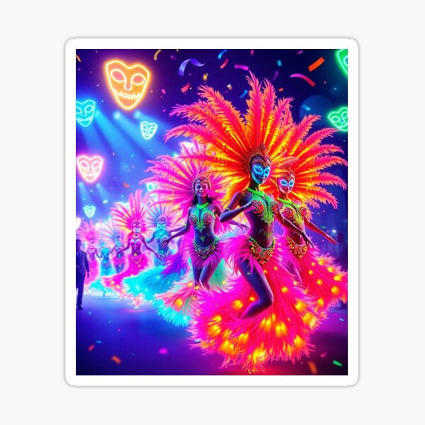 Item preview, Neon Carnival Dancers-Mardi Gras designed and sold by DehatiCanvas.