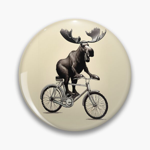 Artikelvorschau, Vintage Moos auf dem Fahrrad, Lustiger Elch, entworfen und verkauft von GOLDENGARDENART.