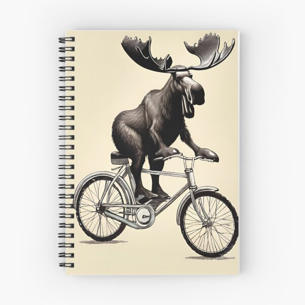 Artikelvorschau, Vintage Moos auf dem Fahrrad, Lustiger Elch, entworfen und verkauft von GOLDENGARDENART.