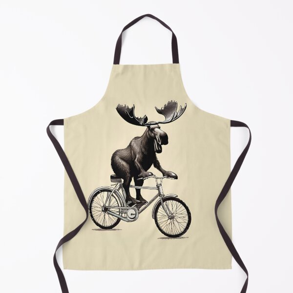 Artikelvorschau, Vintage Moos auf dem Fahrrad, Lustiger Elch, entworfen und verkauft von GOLDENGARDENART.