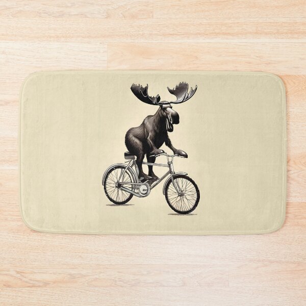 Artikelvorschau, Vintage Moos auf dem Fahrrad, Lustiger Elch, entworfen und verkauft von GOLDENGARDENART.