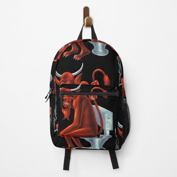 Item preview, Red Devil on el Bano version 2, oil on velvet by Jorge Torrones designed and sold by velvetify.com.