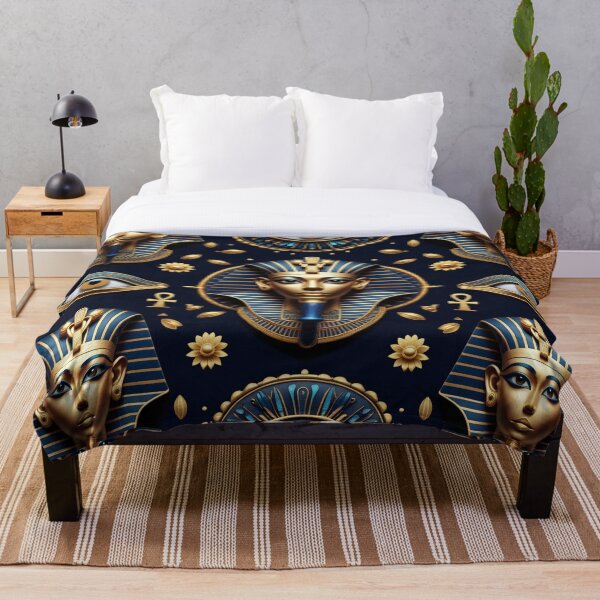 Item preview, Golden Egyptian Elegance – Luxurious Hieroglyphic Seamless Pattern designed and sold by bannzy.
