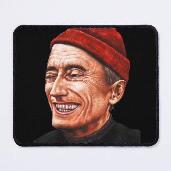 Item preview, Jacques Cousteau portrait, oil on velvet by Jorge Torrones designed and sold by velvetify.com.