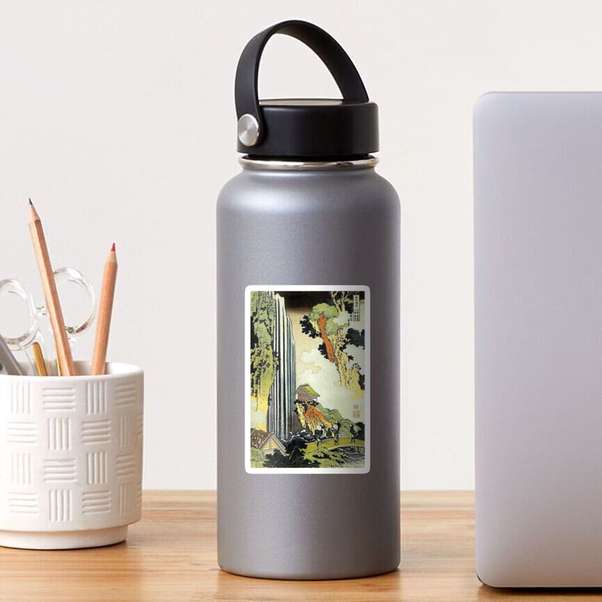 'Waterfall' by Katsushika Hokusai (Reproduction) Sticker