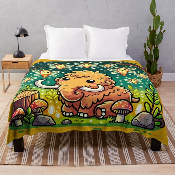 Item preview, Wooly Mammoth Surrounded by Fireflies designed and sold by Ghost on Toast.