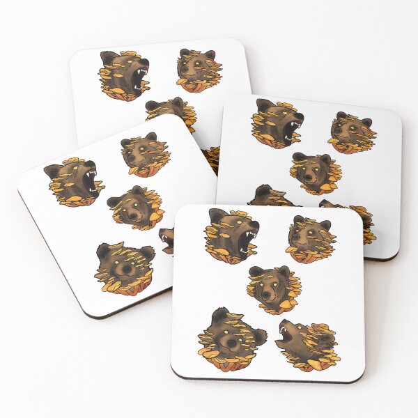 Item preview, Bears with yellow mushrooms tattoo style designed and sold by LeahcarsArt.