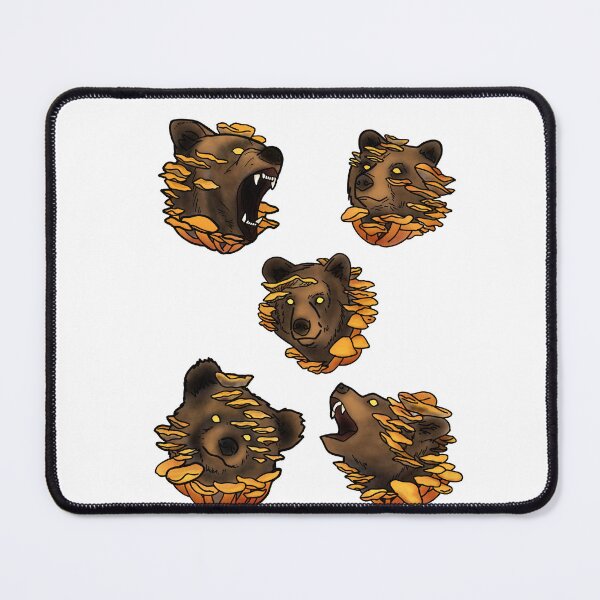 Item preview, Bears with yellow mushrooms tattoo style designed and sold by LeahcarsArt.