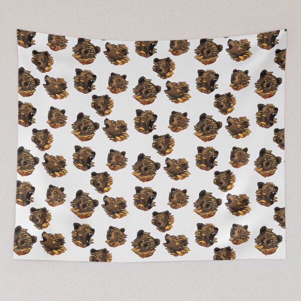 Item preview, Bears with yellow mushrooms tattoo style designed and sold by LeahcarsArt.