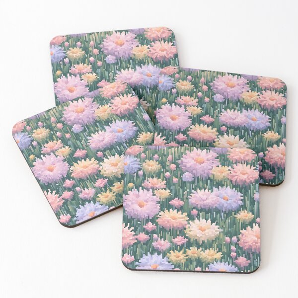 Item preview, Pastel Pixel Flower Field Pattern designed and sold by Glam-OOTD.