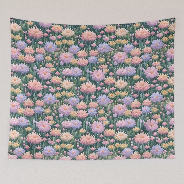 Item preview, Pastel Pixel Flower Field Pattern designed and sold by Glam-OOTD.