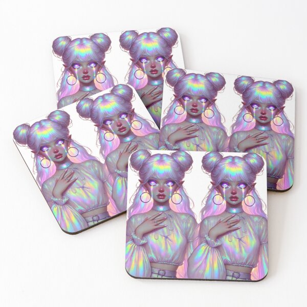 Item preview, Crying twin rainbow Alien girls designed and sold by SublimeFairy.