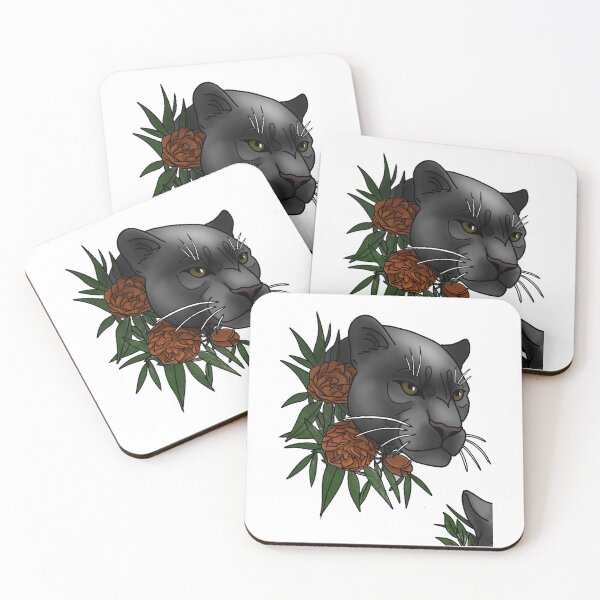 Item preview, Copy of Panther with flower neotrad tattoo style designed and sold by LeahcarsArt.