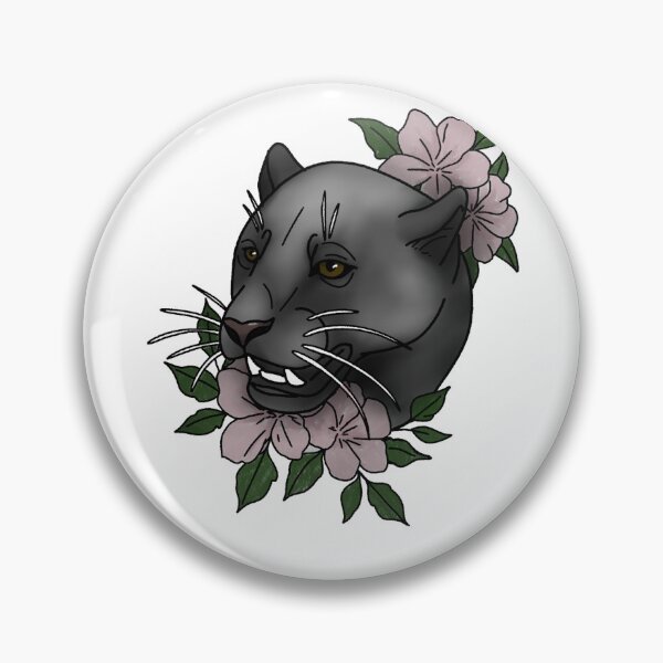 Item preview, Panther with flower neotrad tattoo style designed and sold by LeahcarsArt.