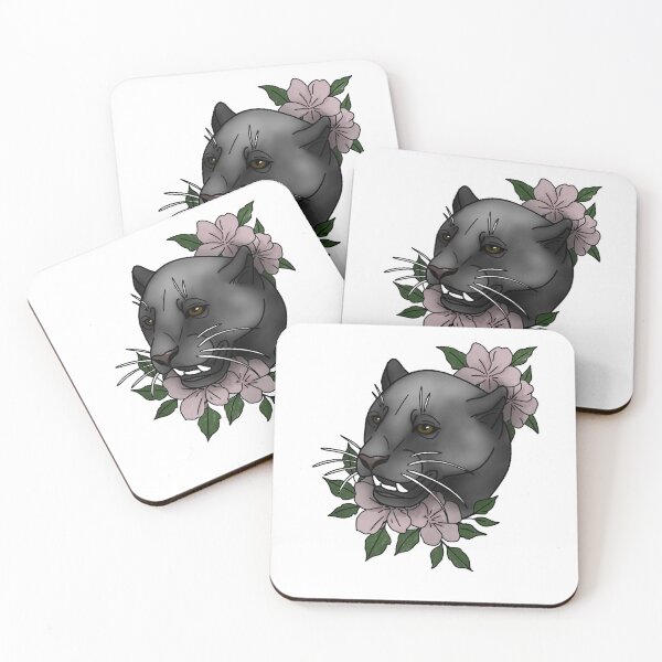 Item preview, Panther with flower neotrad tattoo style designed and sold by LeahcarsArt.