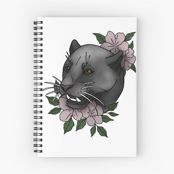 Item preview, Panther with flower neotrad tattoo style designed and sold by LeahcarsArt.