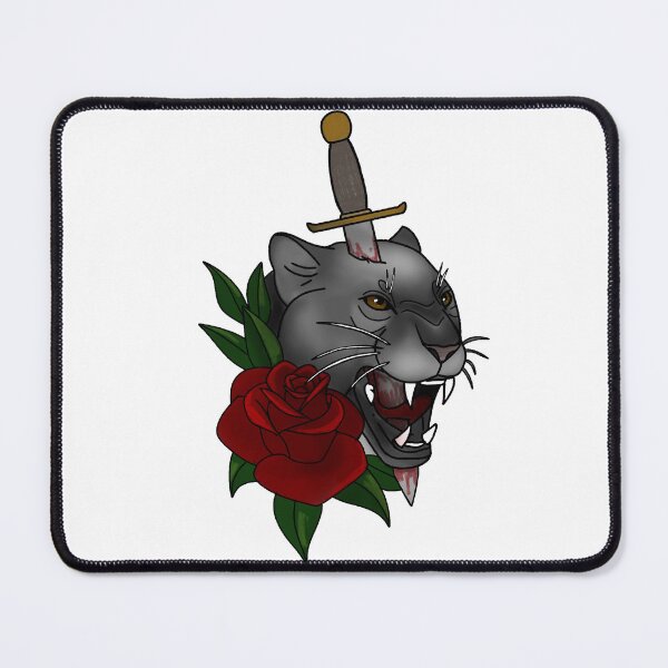 Item preview, Panther with flower neotrad tattoo style designed and sold by LeahcarsArt.
