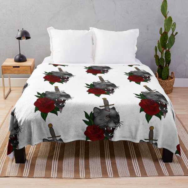 Item preview, Panther with flower neotrad tattoo style designed and sold by LeahcarsArt.