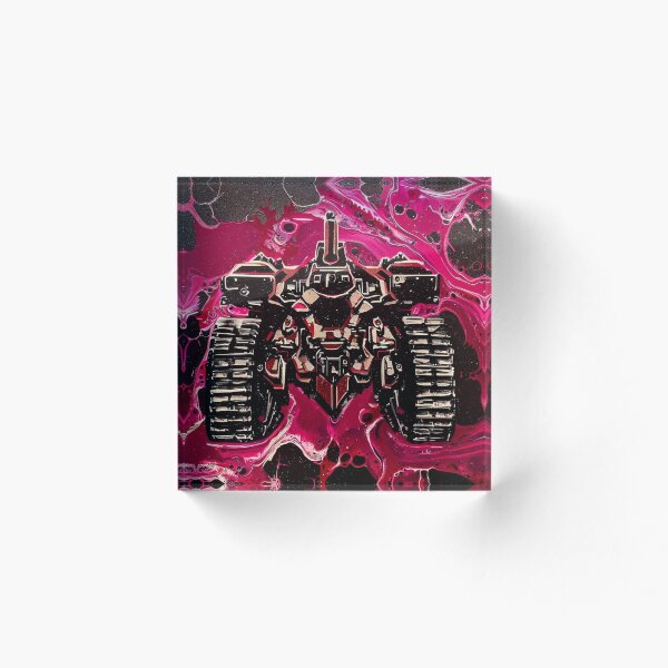 Artikelvorschau, Roboter Mech Acryl-Gießgemälde 036 entworfen und verkauft von Paws Of Aries.