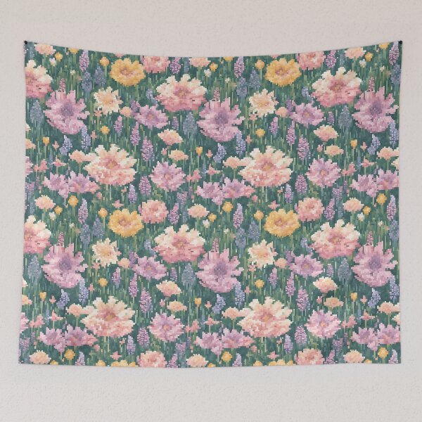 Item preview, Pastel Pixel Flower Field designed and sold by Glam-OOTD.