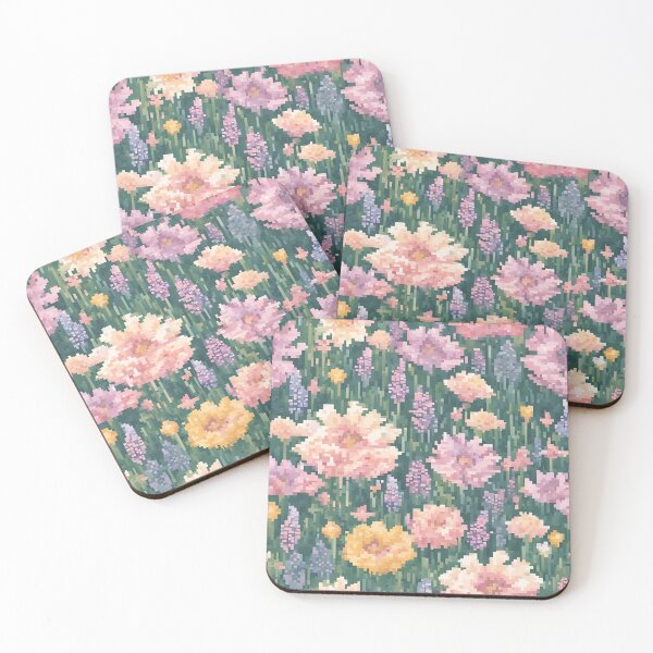 Item preview, Pastel Pixel Flower Field designed and sold by Glam-OOTD.