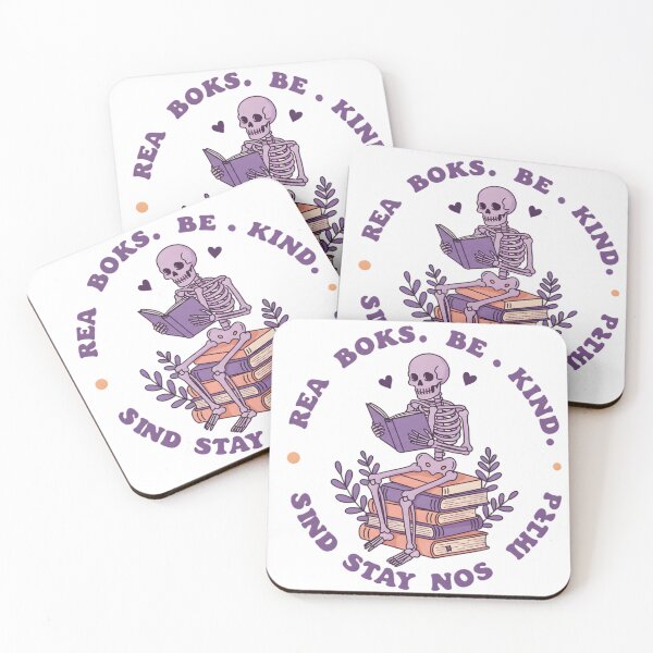 Item preview, Read Books, Be Kind – Skeleton Reading Illustration designed and sold by DRAGON FIRE.