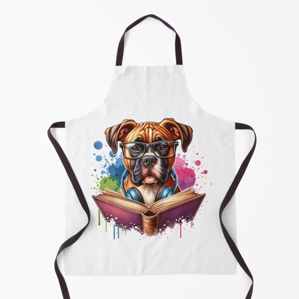 Item preview, Boxer Wearing Headphones and Reading a Book designed and sold by 2ndSketch.