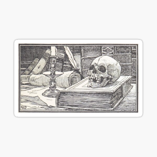 Item preview, Vanitas Skull Still Life | Memento Mori Engraving designed and sold by Sapphic Gothic & Co..