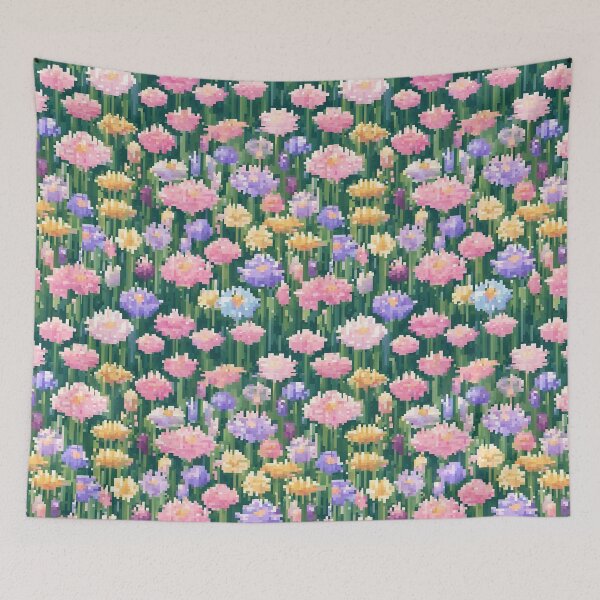 Item preview, Pastel Pixel Flower Field designed and sold by Glam-OOTD.