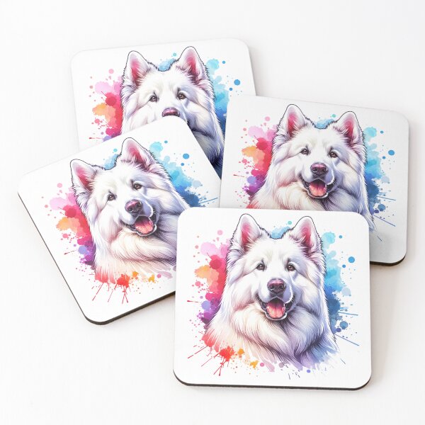 Item preview, White German Shepherd - Watercolor Dog Art designed and sold by 2ndSketch.