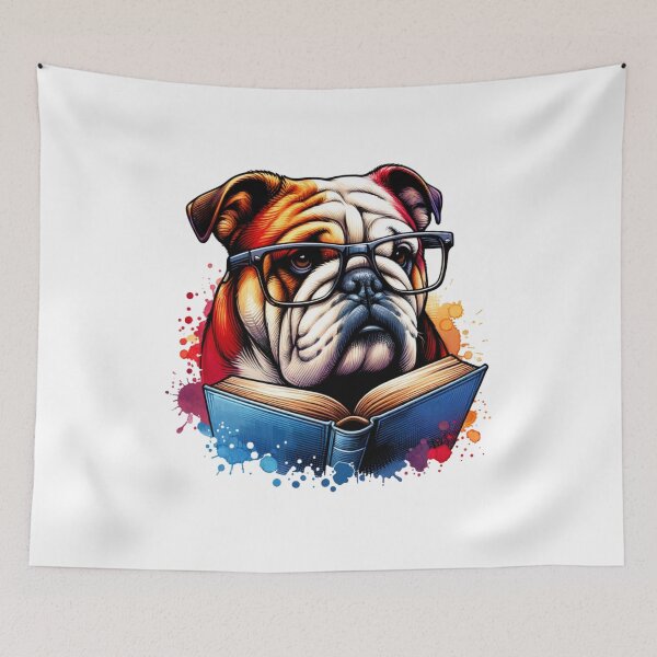 Item preview, English Bulldog Reading a Book designed and sold by 2ndSketch.