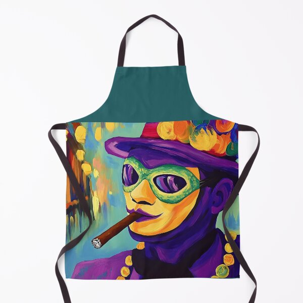 Item preview, Mardi Gras Smoke and Mystery - Masked Reveler in a Festive Glow Abstract Digital AI Art designed and sold by OlfactoART Studio.