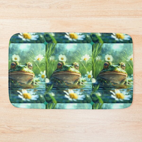 Item preview, Cozy Cheerful Frog in a bog with daisies So Hoppy #8 designed and sold by Vicki Noble Art.